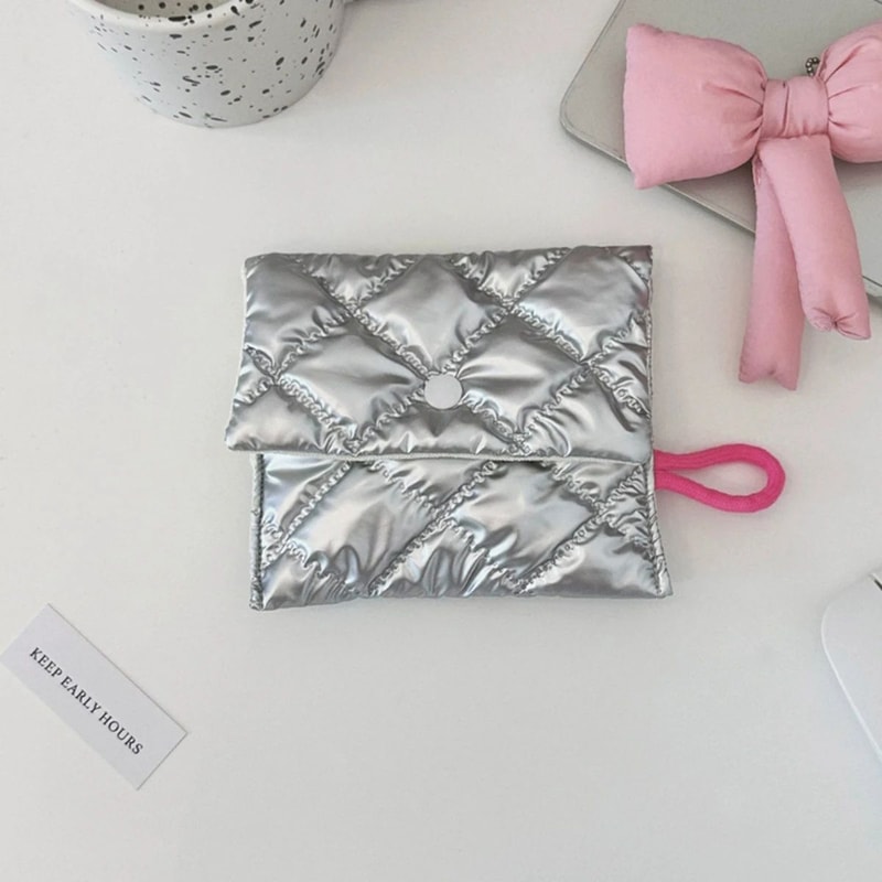 Silver Bow Canvas Coin Purse Small Zipper Coin Wallet Pouch For Women Girls Earphone Key Money St 9