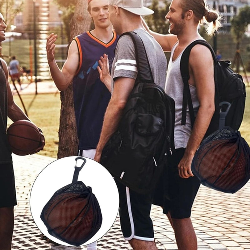 Portable Sports Ball Net Bag Drawstring Mesh Carry Sack For Basketball Football Volleyball Trainin 0