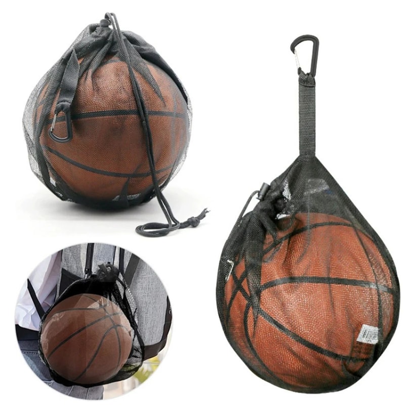 Portable Sports Ball Net Bag Drawstring Mesh Carry Sack For Basketball Football Volleyball Trainin 3
