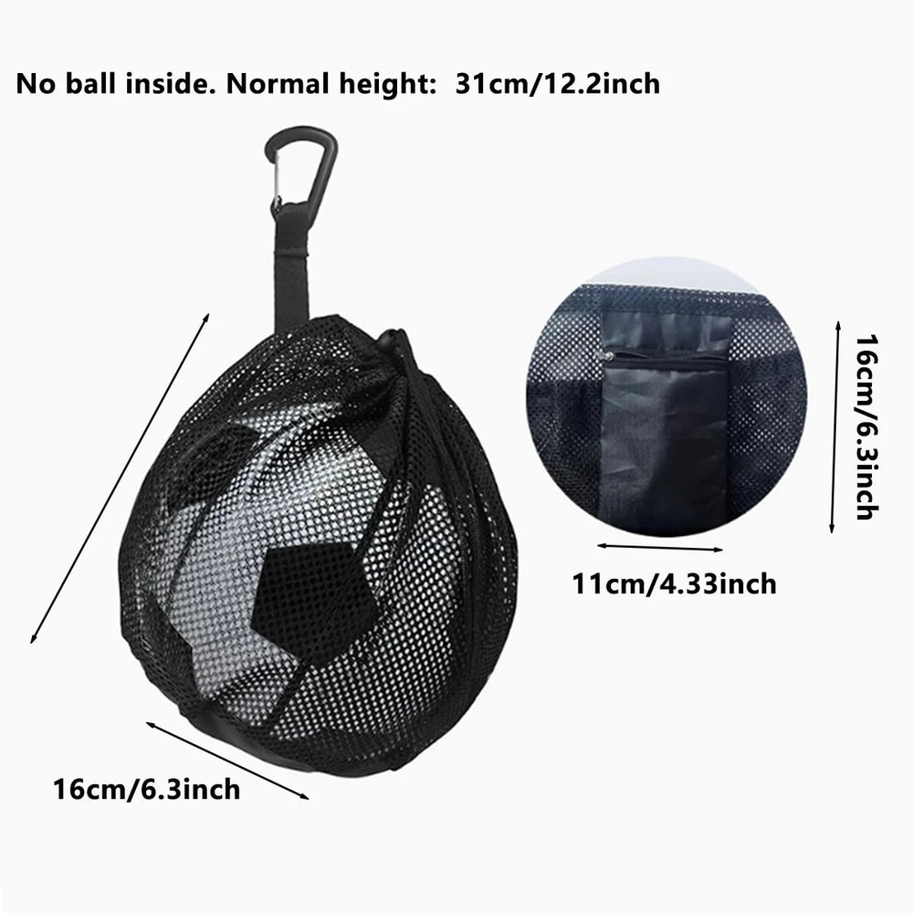 Portable Sports Ball Net Bag Drawstring Mesh Carry Sack For Basketball Football Volleyball Trainin 4