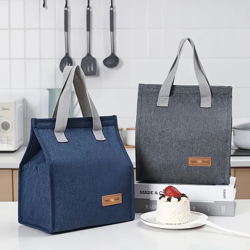 Large Capacity Insulated Lunch Bag Vertical Cationic Thermal Food Tote With Handles LeakResistant 0