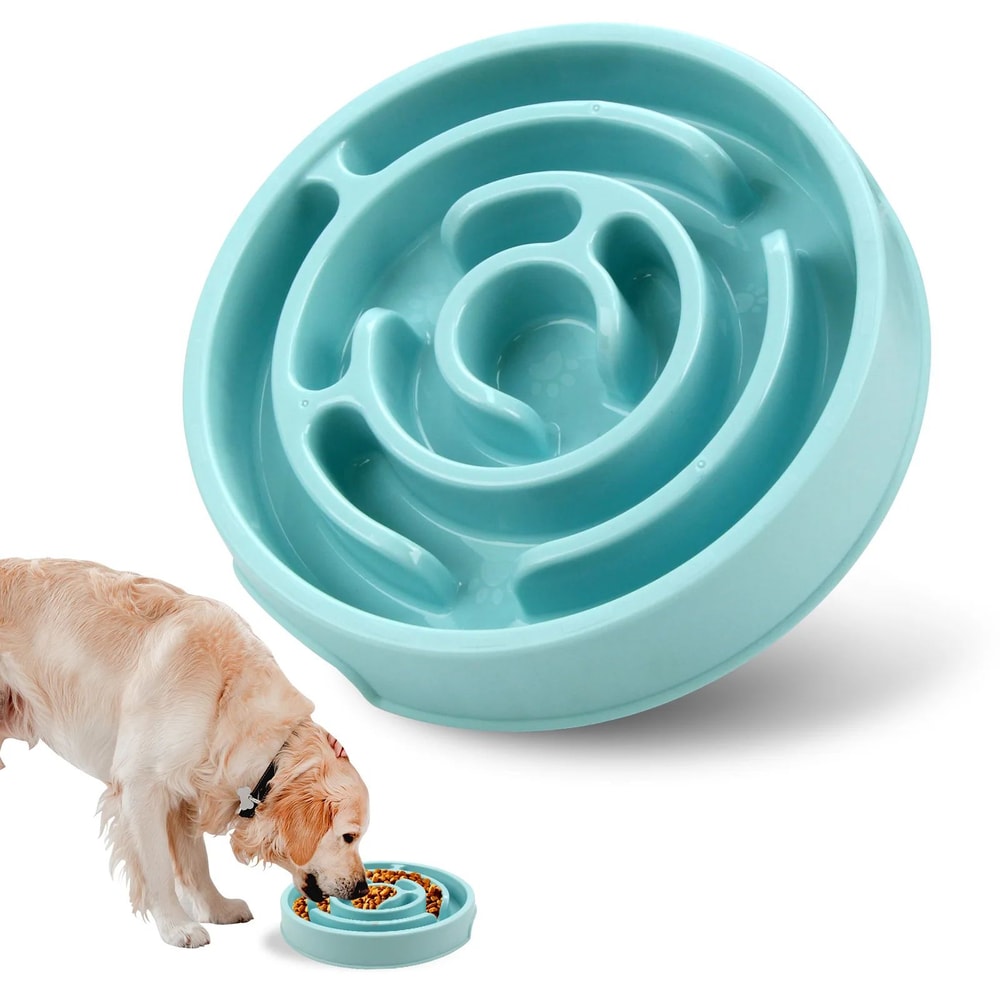 NonSlip Slow Feeder Dog Bowl Fun AntiGulping Puzzle Feeding Dish For Puppies Dogs EcoFriendly Slo 7