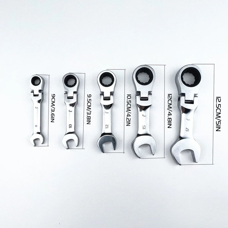 Mini FlexHead Ratchet Wrench Short Handle DualPurpose Open End Spanner Quick LaborSaving Hand Tool 2