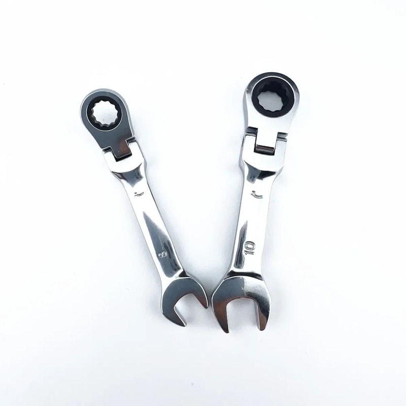 Mini FlexHead Ratchet Wrench Short Handle DualPurpose Open End Spanner Quick LaborSaving Hand Tool 5
