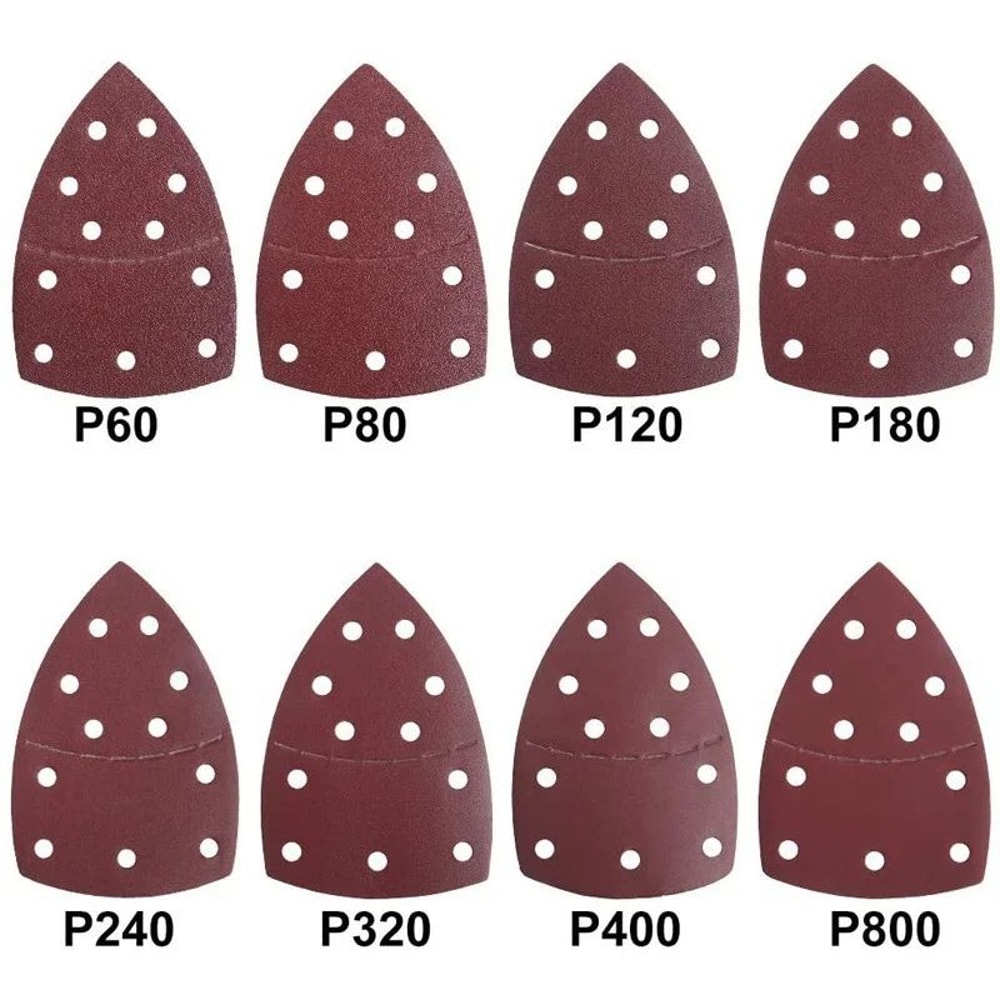 Triangular Detail Sanding Paper Set 102040 Pcs 402000 Grit Mouse Sander Pads With 11 Holes MultiGr 2