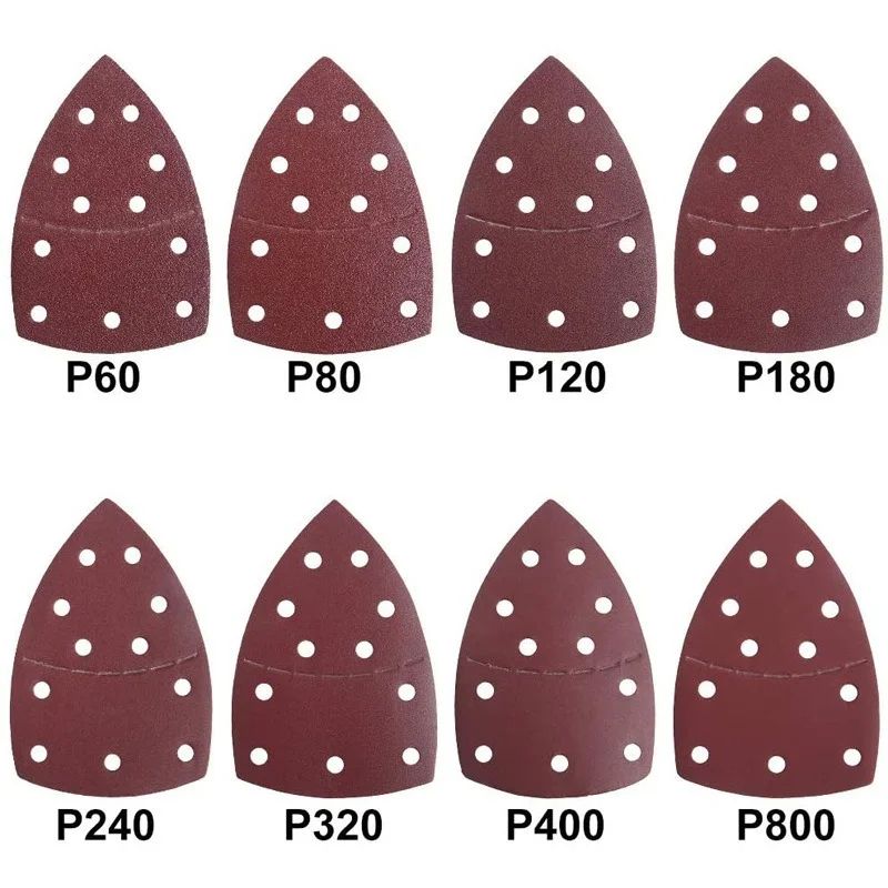 Triangular Detail Sanding Paper Set 102040 Pcs 402000 Grit Mouse Sander Pads With 11 Holes MultiGr 2