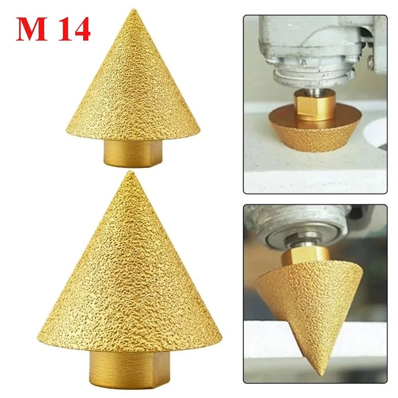 M14 Diamond Chamfer Bit 152 Inches Tile Beveling Cone Grinding Drill Attachment Ceramic Stone Edge 0