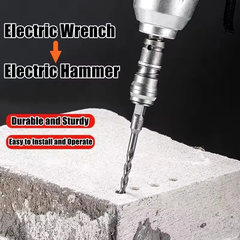Rotary Hammer Conversion Adapter HighPower Concrete Drill Converter Lightweight Square Shank Tool 2