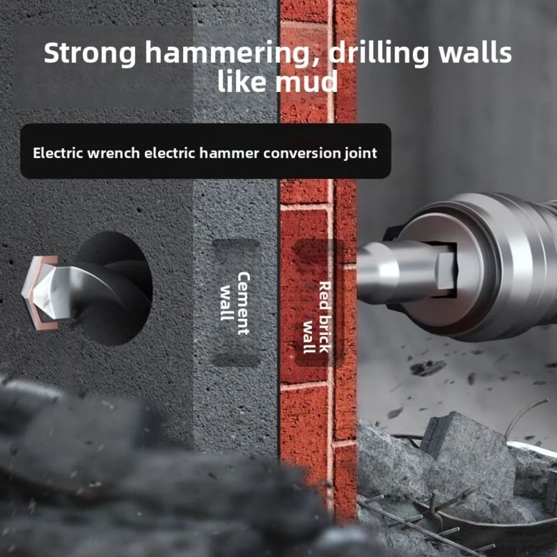 Rotary Hammer Conversion Adapter HighPower Concrete Drill Converter Lightweight Square Shank Tool 5