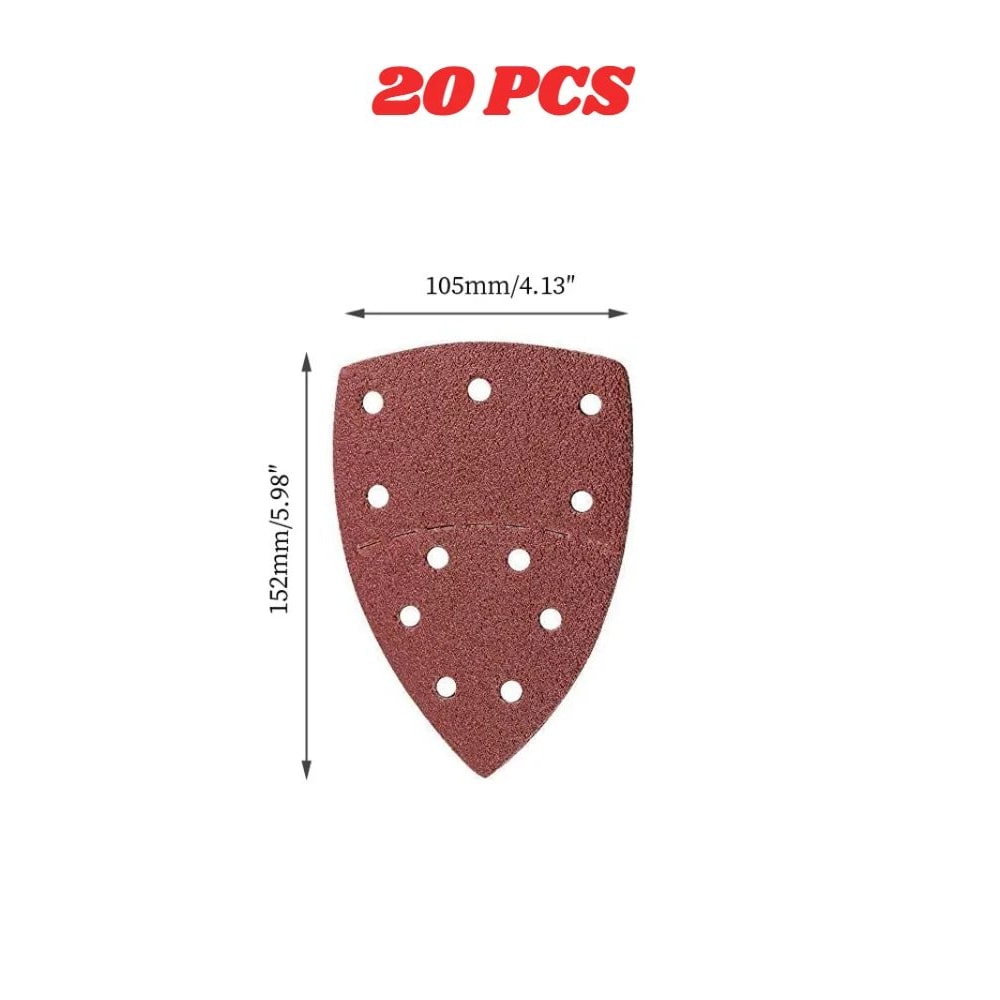 Triangular Detail Sandpaper Set 11Hole 402000 Grit Hook Loop Sheets For Mouse Sander MultiPack 7