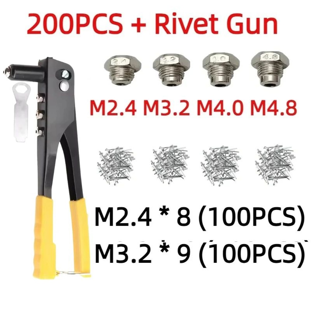 HeavyDuty Hand Rivet Gun Kit Blind Rivet Pliers Set With Rivets Nut Inserts DIY Automotive Rive 7