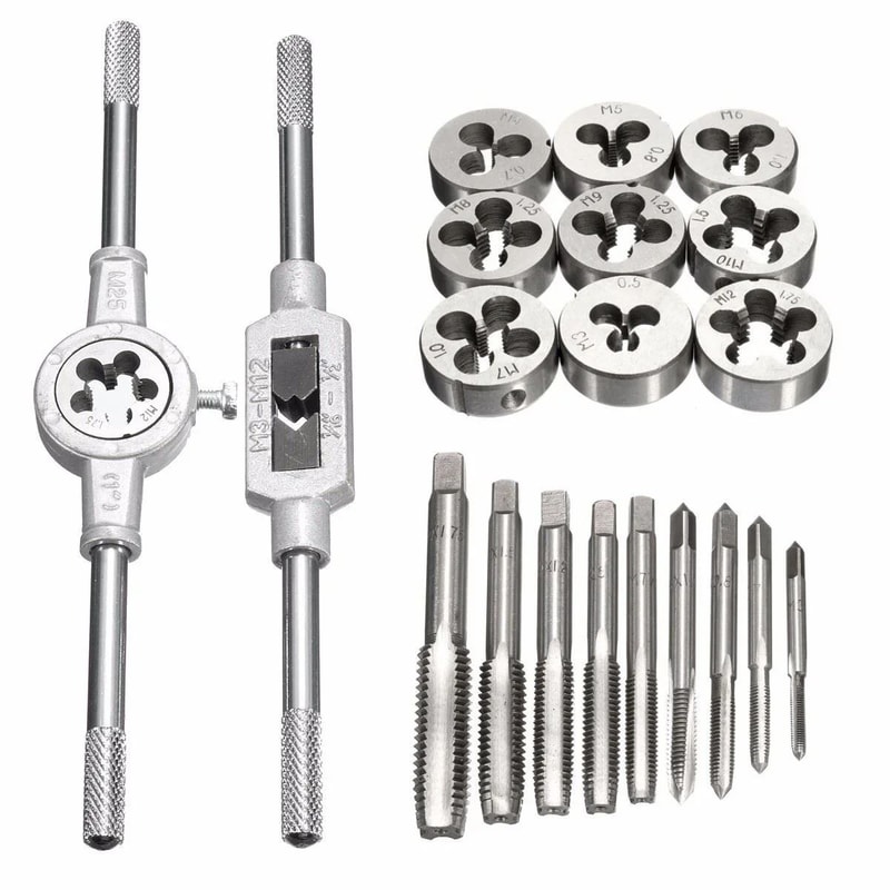 M3M12 Tap And Die Set Alloy Steel Metric Threading Tool Kit For Internal External Threads Precis 2