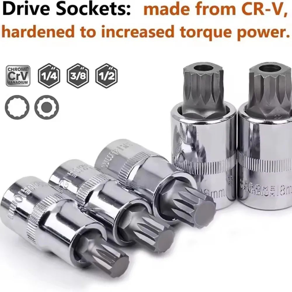 10PCS Triple Square Spline Bit Socket Set M4M18 TamperResistant XZN Driver Bits For Auto Repair 2
