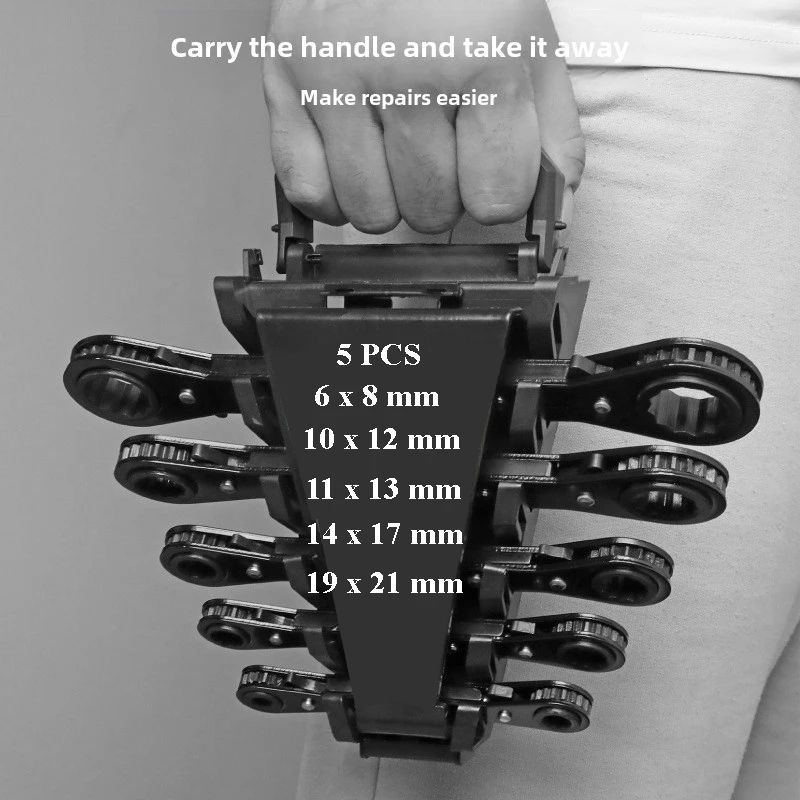 DoubleEnded Reversible Ratchet Wrench Open Box Spanner TwoWay Fast Wrench LaborSaving Auto Repai 2