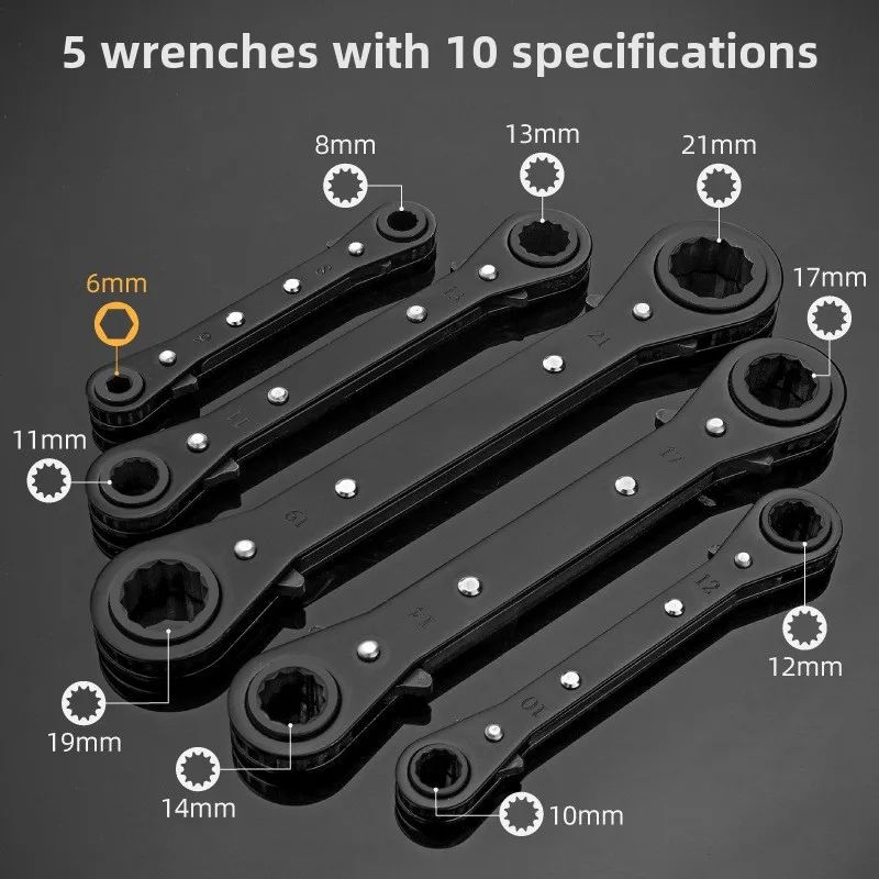 DoubleEnded Reversible Ratchet Wrench Open Box Spanner TwoWay Fast Wrench LaborSaving Auto Repai 3
