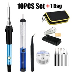 adjustable temperature soldering iron kit 60w – 110v/220v electric solder tool set for electronics repair | fast heating