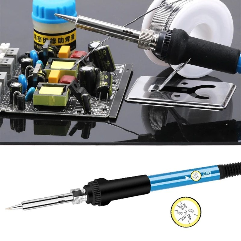 Adjustable Temperature Soldering Iron Kit 60W 110V220V Electric Solder Tool Set For Electronics Re 5