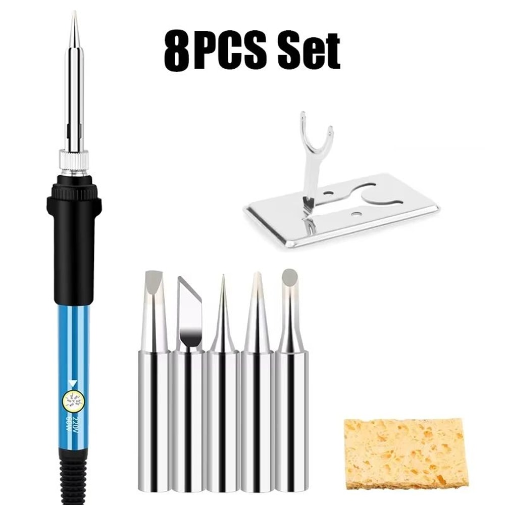 Adjustable Temperature Soldering Iron Kit 60W 110V220V Electric Solder Tool Set For Electronics Re 10