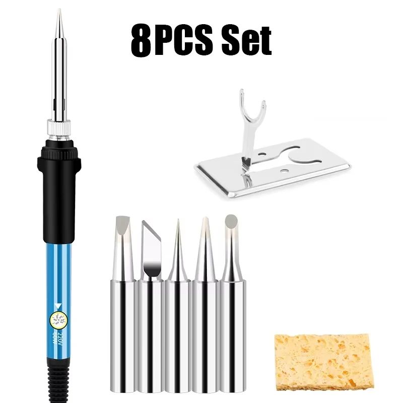 Adjustable Temperature Soldering Iron Kit 60W 110V220V Electric Solder Tool Set For Electronics Re 10