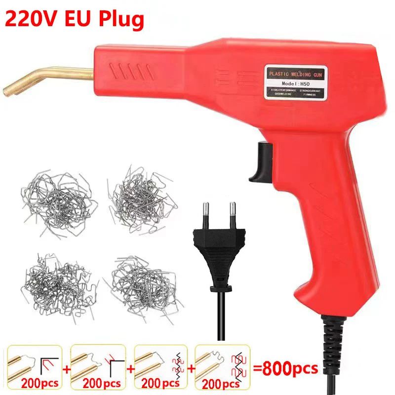 220V EU Plastic Welding Hot Stapler Bumper Crack Repair Kit With Welding Staples For Fast Strong P 8