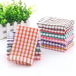 6 pcs 100% cotton kitchen cleaning cloth set – absorbent dish towels for restaurant, catering & home wiping