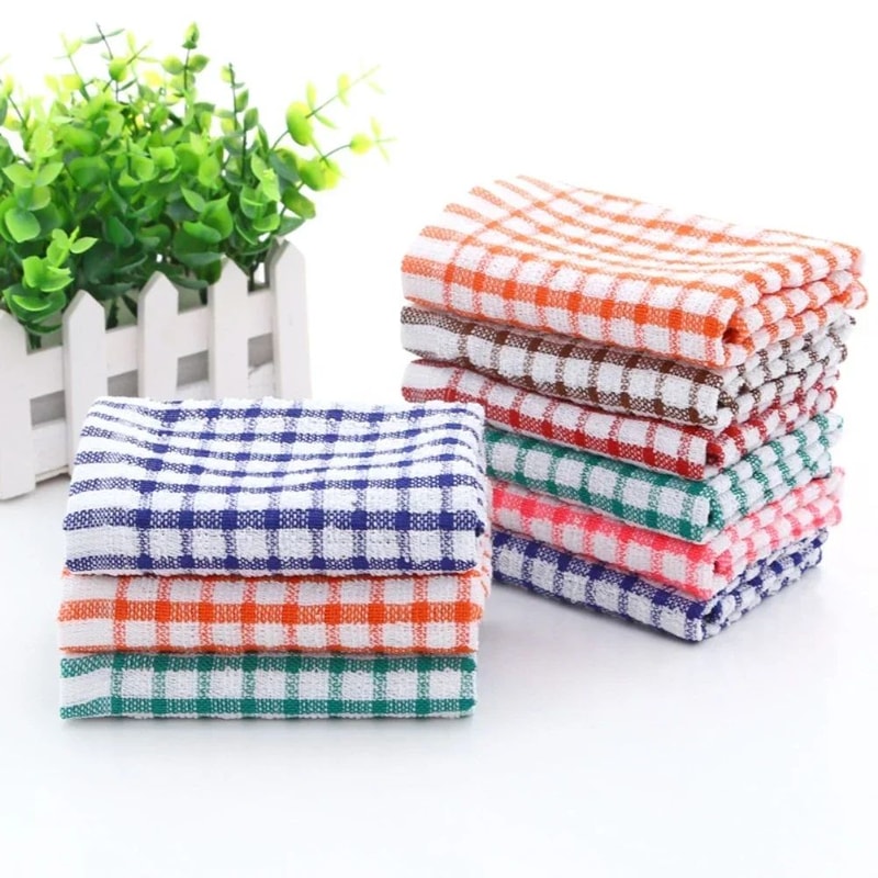6 Pcs 100 Cotton Kitchen Cleaning Cloth Set Absorbent Dish Towels For Restaurant Catering Home Wi 3