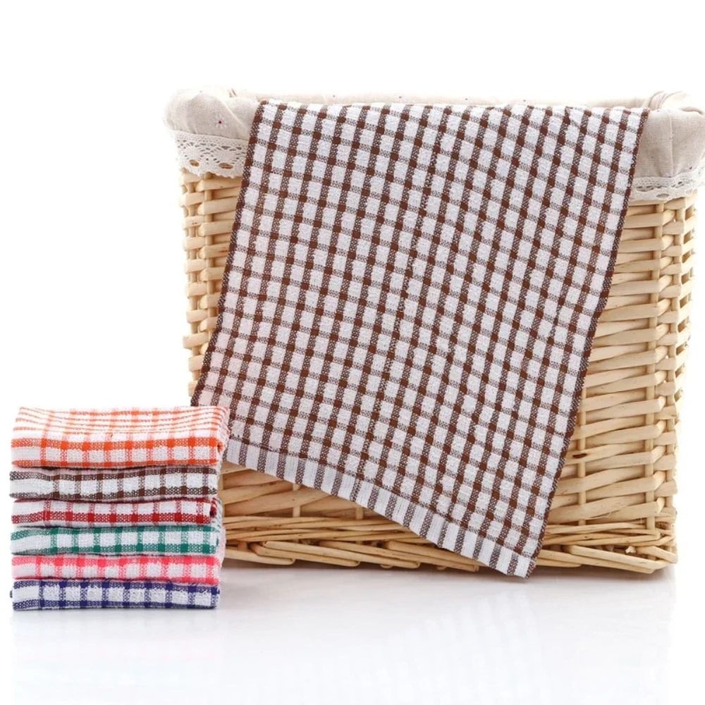 6 Pcs 100 Cotton Kitchen Cleaning Cloth Set Absorbent Dish Towels For Restaurant Catering Home Wi 4