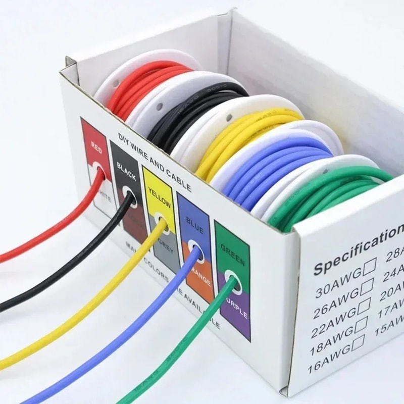 22AWG Silicone Hookup Wire Kit Tinned Copper Stranded Wire 5 Colors 5m10m Each For DIY RC 1