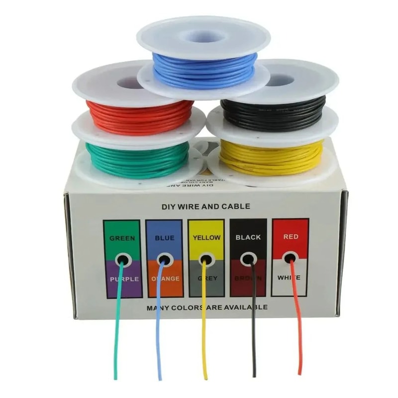 22AWG Silicone Hookup Wire Kit Tinned Copper Stranded Wire 5 Colors 5m10m Each For DIY RC 4