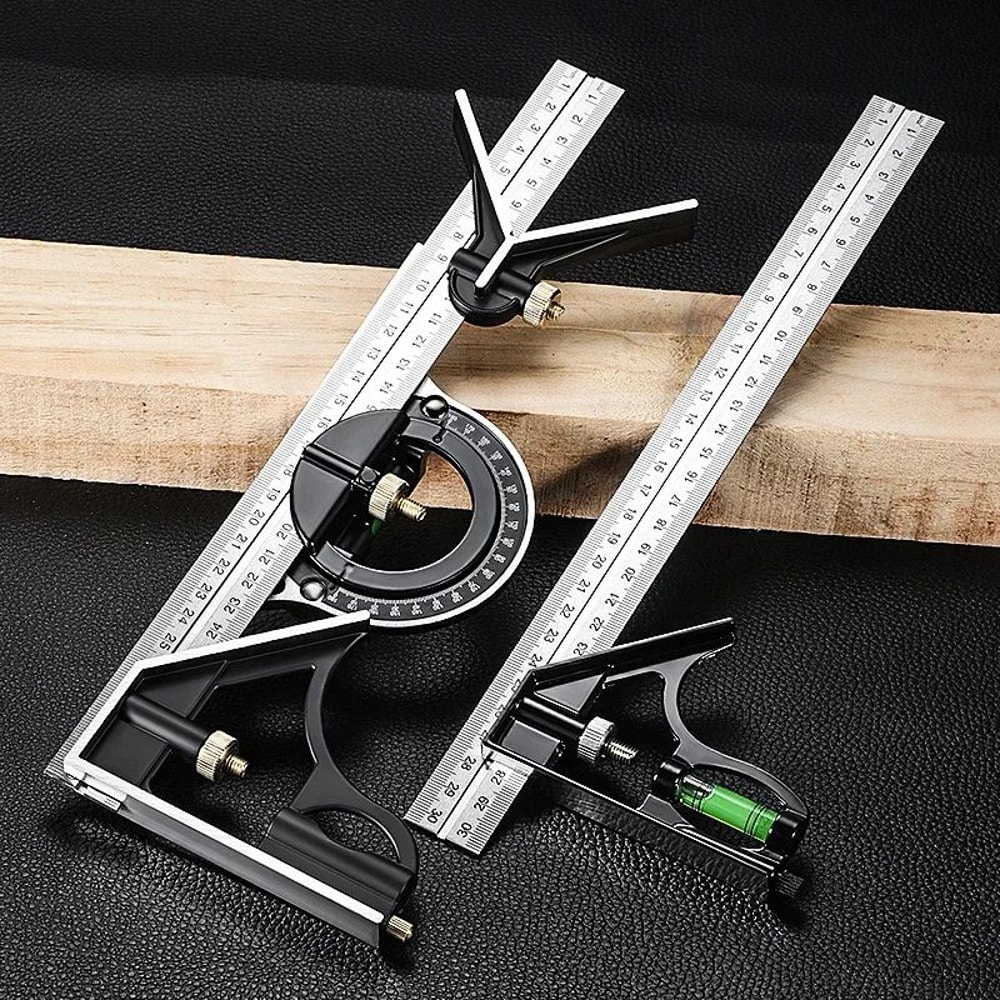 300mm Adjustable Combination Square Protractor Ruler Right Angle Measuring Tool For Woodworking DI 0