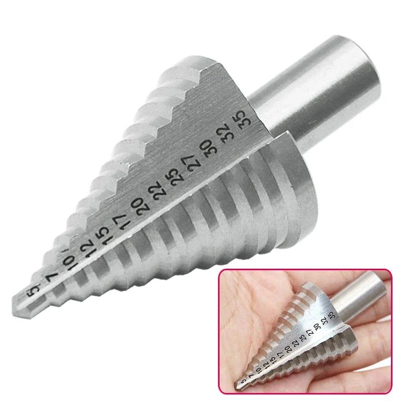 535mm HSS Step Drill Bit High Speed Steel Hole Cutter For Wood Metal Plastic Reamer Bit For Power T 0