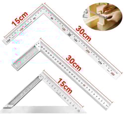 90° aluminum alloy square ruler - right angle woodworking measuring tool, steel turning ruler gauge for carpentry diy