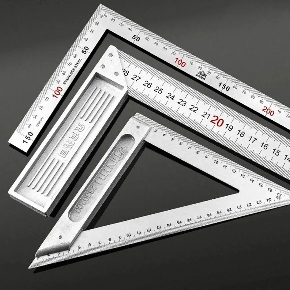 90 Aluminum Alloy Square Ruler Right Angle Woodworking Measuring Tool Steel Turning Ruler Gauge Fo 1