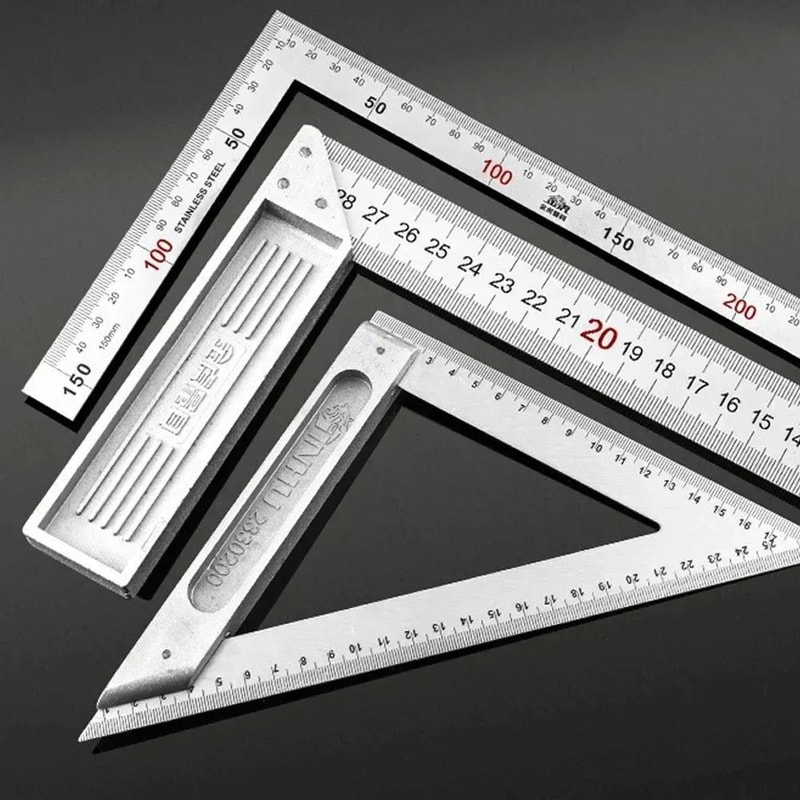 90 Aluminum Alloy Square Ruler Right Angle Woodworking Measuring Tool Steel Turning Ruler Gauge Fo 1