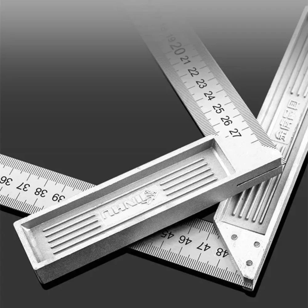 90 Aluminum Alloy Square Ruler Right Angle Woodworking Measuring Tool Steel Turning Ruler Gauge Fo 4