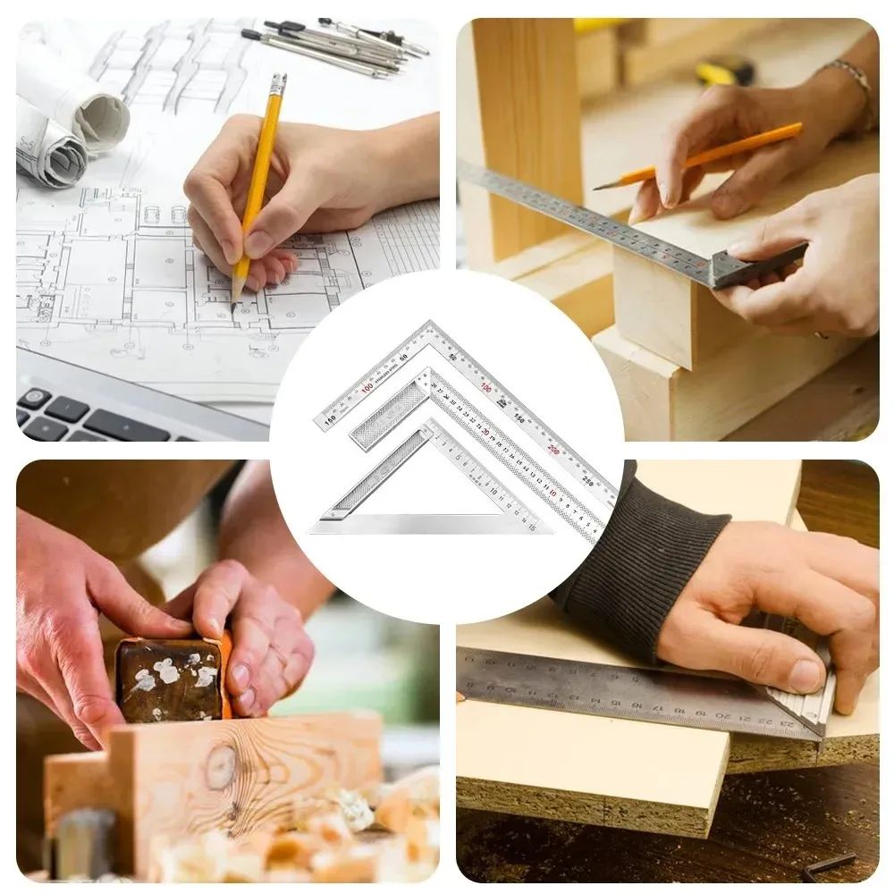 90 Aluminum Alloy Square Ruler Right Angle Woodworking Measuring Tool Steel Turning Ruler Gauge Fo 5