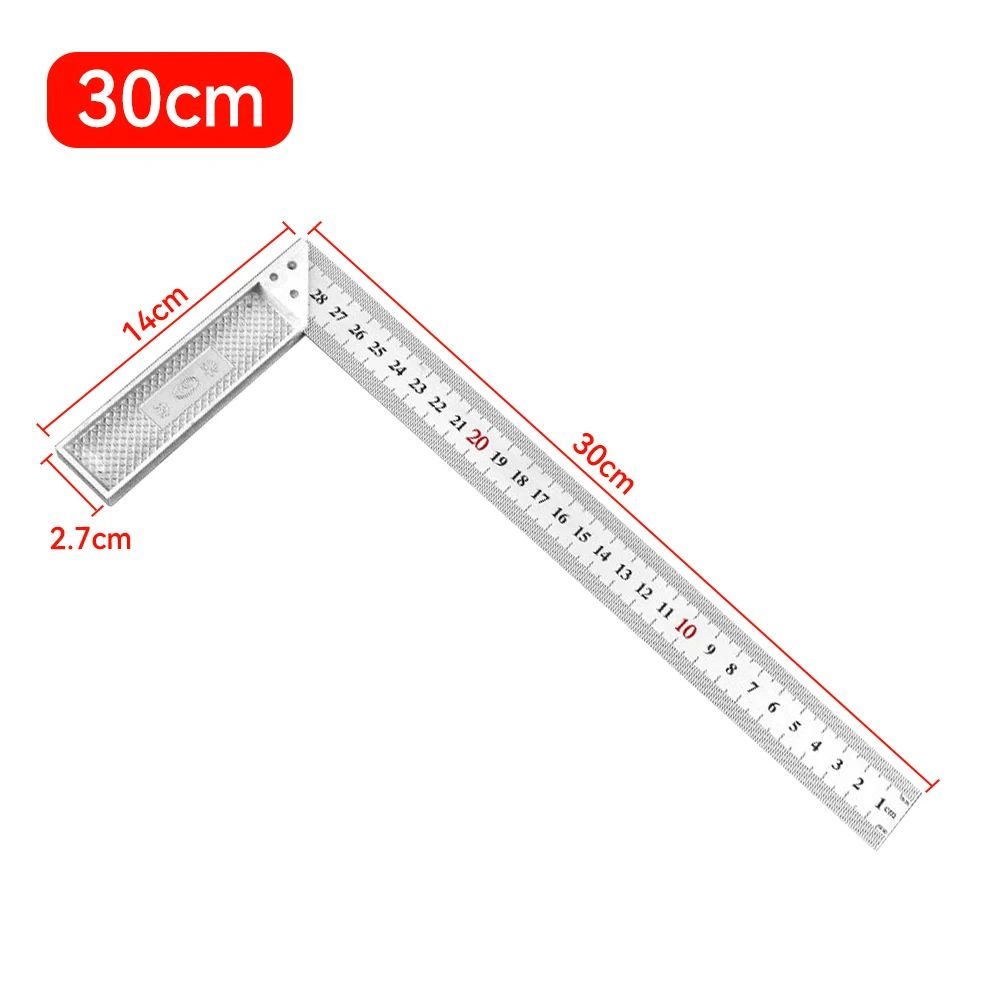90 Aluminum Alloy Square Ruler Right Angle Woodworking Measuring Tool Steel Turning Ruler Gauge Fo 7