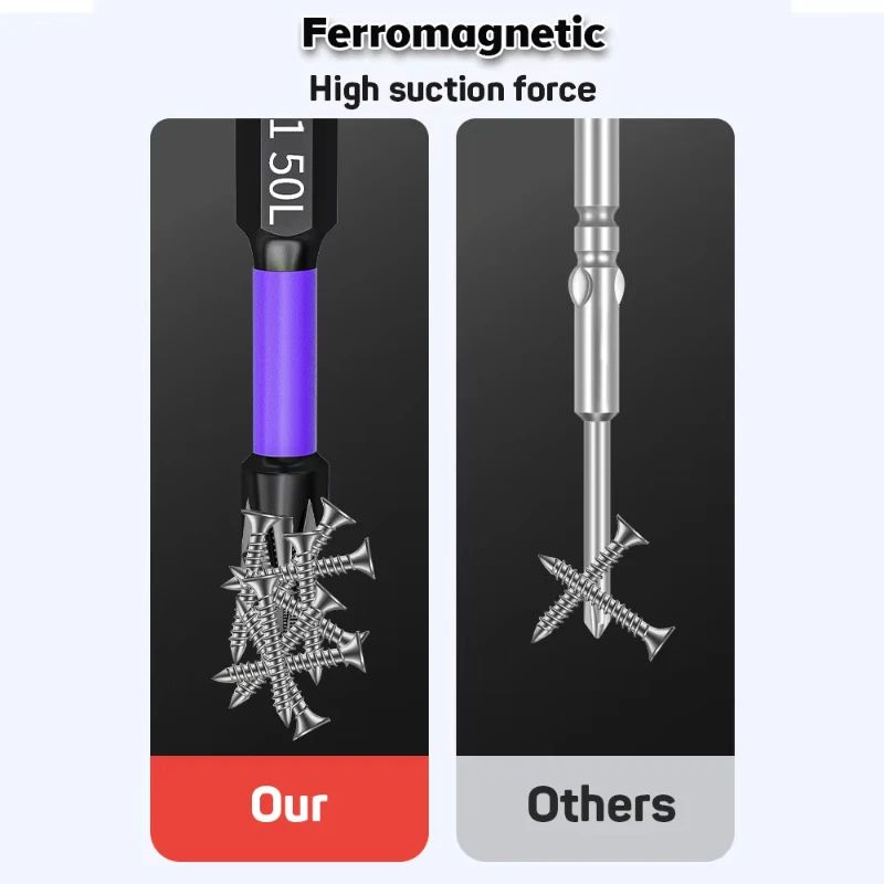 PH2 Magnetic Impact Driver Bit Set Alloy Steel Phillips Cross Screwdriver Bits For Impact Drill No 3