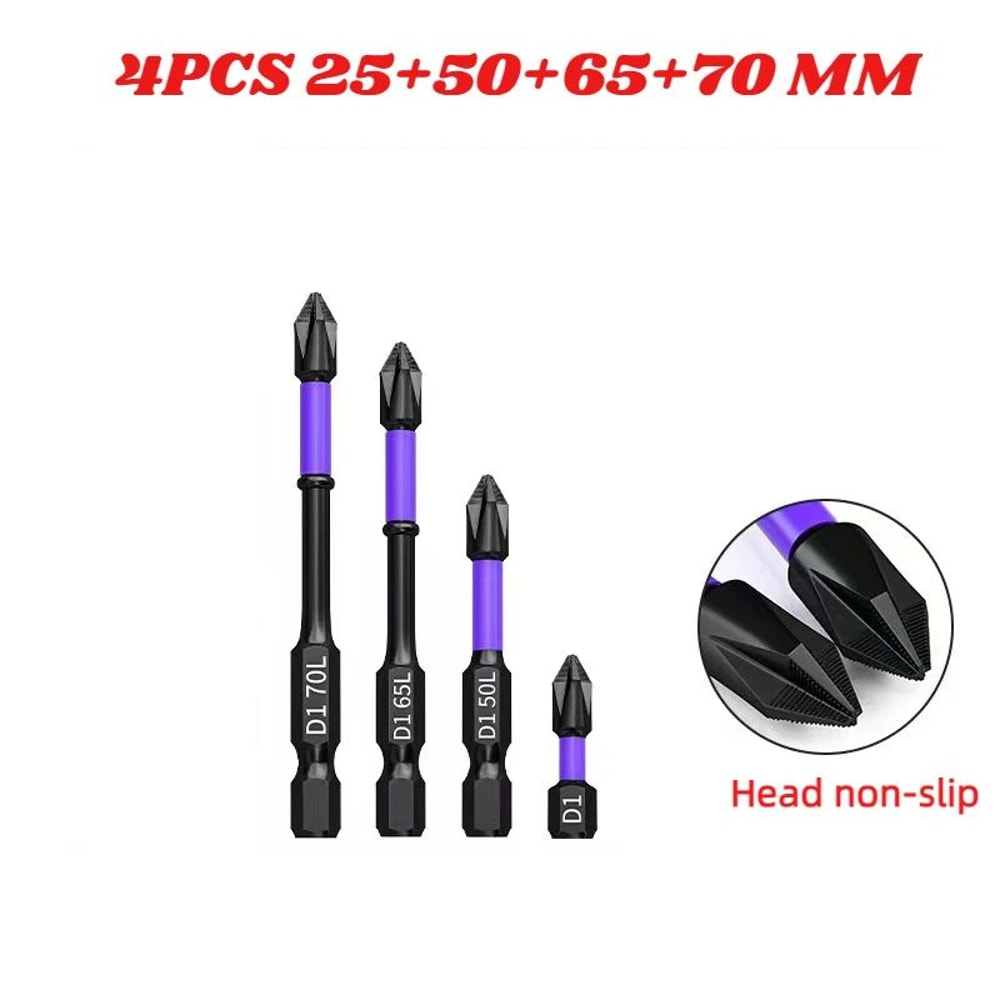PH2 Magnetic Impact Driver Bit Set Alloy Steel Phillips Cross Screwdriver Bits For Impact Drill No 7