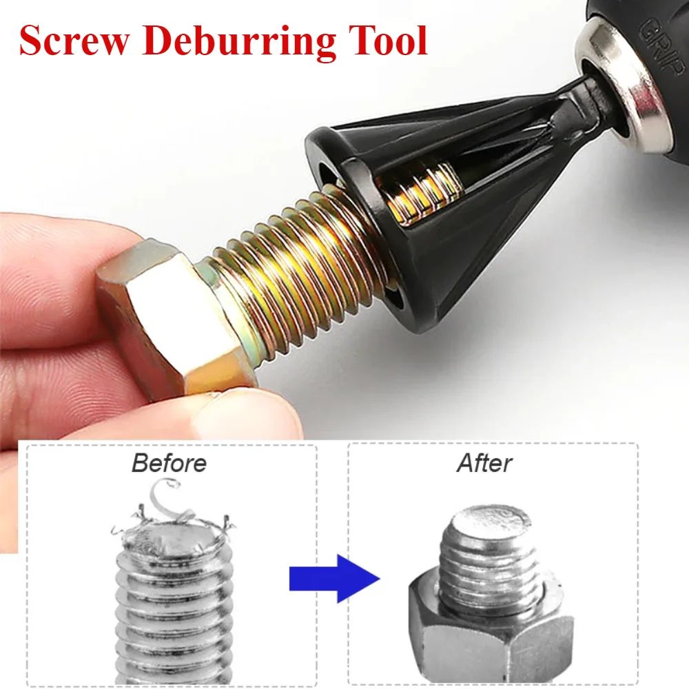 6Flute External Deburring Chamfer Tool Drill Bit HexTriangle Shank Metal Trimming Screw Burr Remo 0