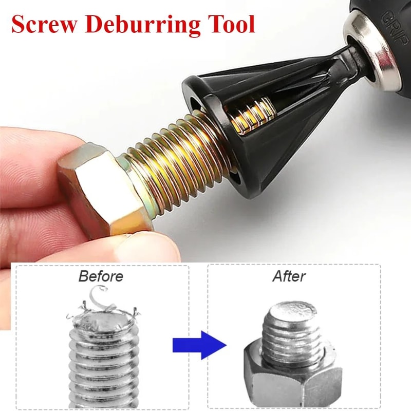 6Flute External Deburring Chamfer Tool Drill Bit HexTriangle Shank Metal Trimming Screw Burr Remo 0