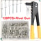 Heavy Duty Pop Rivet Gun Kit With 120pcs Blind Rivets Manual Hand Riveter Set For Metal Automotive 6