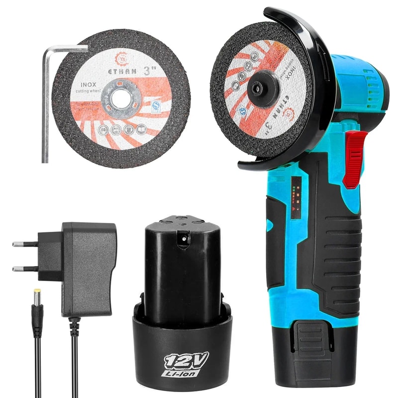 12V Cordless Mini Angle Grinder Portable Brushed Cutting Polishing Tool For Metal Wood DIY Grind 1