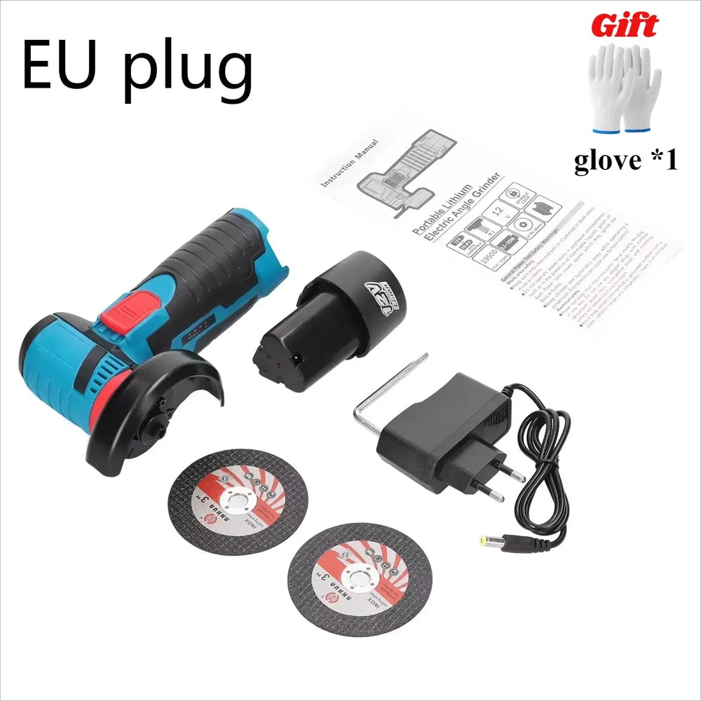 12V Cordless Mini Angle Grinder Portable Brushed Cutting Polishing Tool For Metal Wood DIY Grind 6