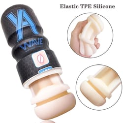 powerful suction realistic male masturbator cup – textured soft silicone stroker sleeve massager for men