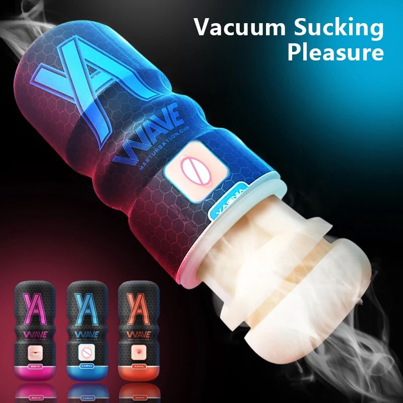 Powerful Suction Realistic Male Masturbator Cup Textured Soft Silicone Stroker Sleeve Massager For 4