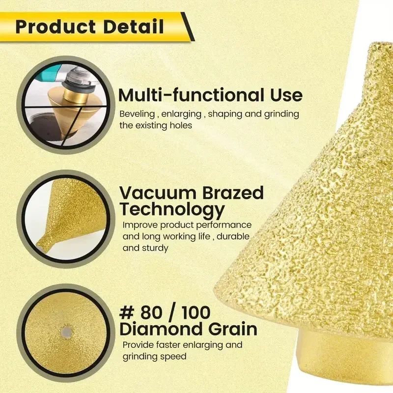 M10M14 Diamond Chamfer Core Drill Bit Enlarged Hole Beveling Grinding Tool 38mm50mm For Granite M 5