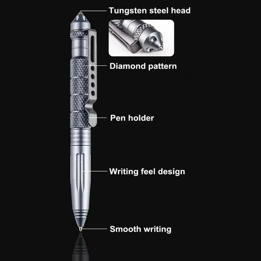 Aluminum Tactical Survival Pen Multifunction EDC Self Defense Tool With Glass Breaker Outdoor Emer 3