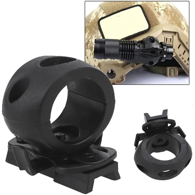 360 Tactical Helmet Flashlight Clamp Mount Quick Release Universal Rail Torch Holder Adapter For F 1