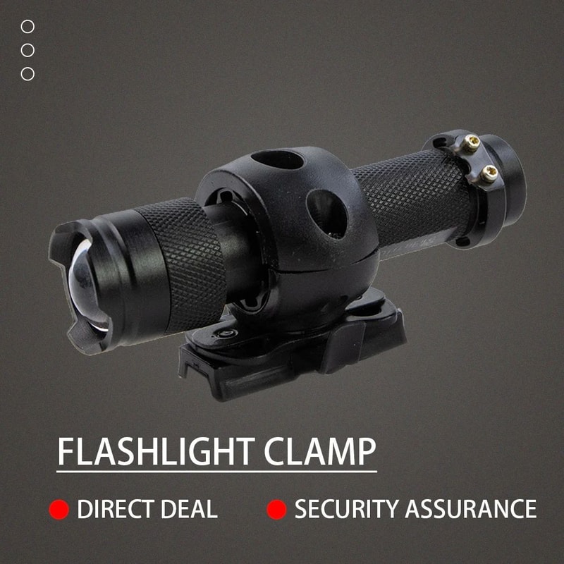 360 Tactical Helmet Flashlight Clamp Mount Quick Release Universal Rail Torch Holder Adapter For F 3